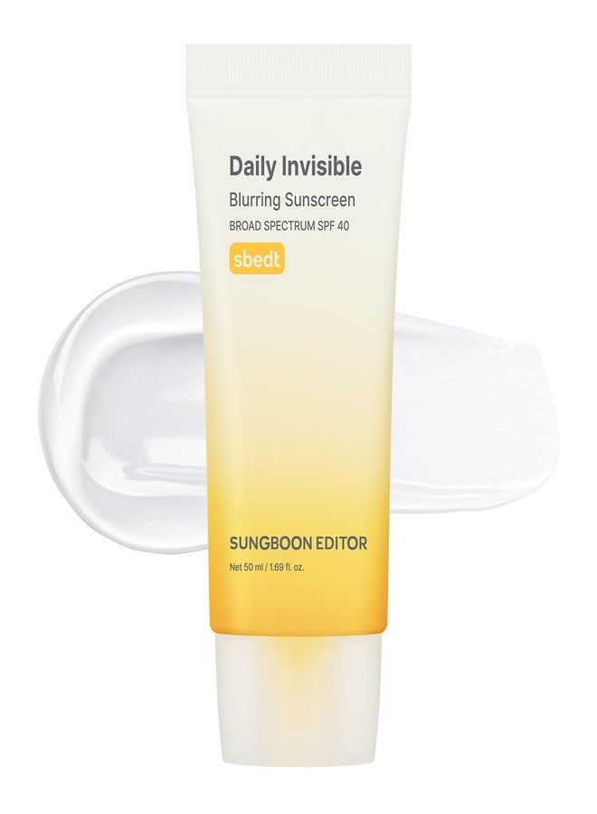 SUNGBOON EDITOR Daily Invisible Blurring Sunscreen with Broad Spectrum SPF 40 Invisible Sunscreen for Face, Makeup Primer spf, 50ml, 1.69 fl.oz, Oil Free, Weightless - Image 1